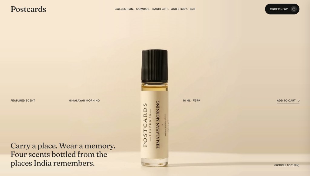 Postcards Perfumes home page